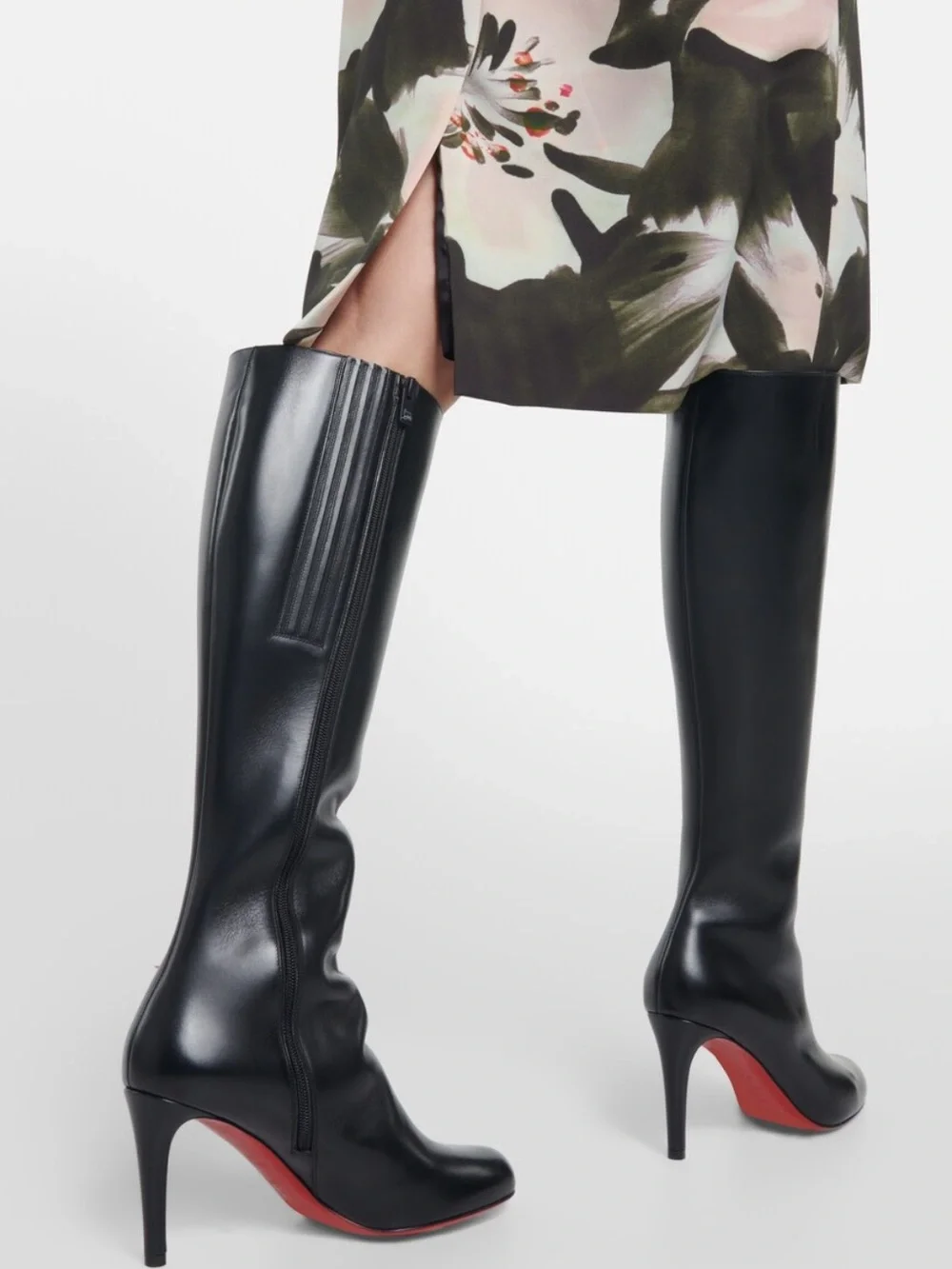 Pumppie Botta Red Sole Leather Knee-High Boots